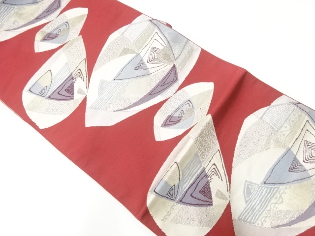 JAPANESE KIMONO / VINTAGE NAGOYA OBI / CHIKUZEN HAKATA / WOVEN ABSTRACT FLOWERS